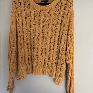 American Eagle Outfitters Cable Knit Sweater in Warm Tan
